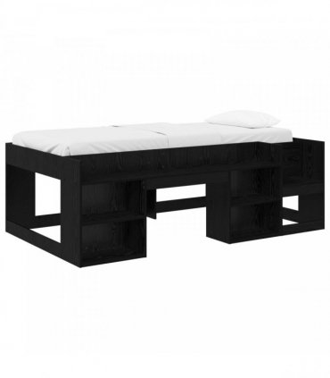 vidaXL Kids'Bed Frame Black Oak 100 x 200 cm Engineered Wood