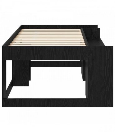 vidaXL Kids'Bed Frame Black Oak 100 x 200 cm Engineered Wood