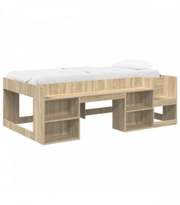 vidaXL Kids'Bed Frame Sonoma Oak 100 x 200 cm Engineered Wood