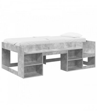 vidaXL Kids'Bed Frame Concrete Grey 100 x 200 cm Engineered Wood