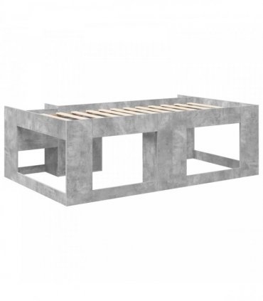 vidaXL Kids'Bed Frame Concrete Grey 100 x 200 cm Engineered Wood