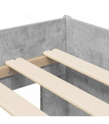 vidaXL Kids'Bed Frame Concrete Grey 100 x 200 cm Engineered Wood