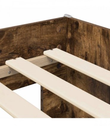 vidaXL Kids'Bed Frame Smoked Oak 100 x 200 cm Engineered Wood