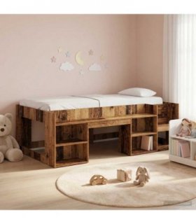 vidaXL Kids'Bed Frame Old wood 100 x 200 cm Engineered Wood