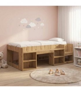 vidaXL Kids'Bed Frame Artisan Oak 100 x 200 cm Engineered Wood