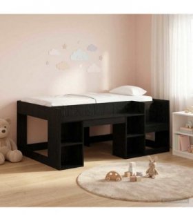 vidaXL Kids'Bed Frame Black Oak 80 x 160 cm Engineered Wood