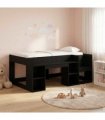 vidaXL Kids'Bed Frame Black Oak 80 x 160 cm Engineered Wood