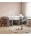vidaXL Kids'Bed Frame Concrete Grey 80 x 160 cm Engineered Wood