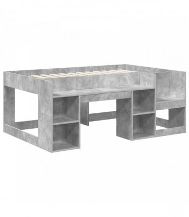vidaXL Kids'Bed Frame Concrete Grey 80 x 160 cm Engineered Wood