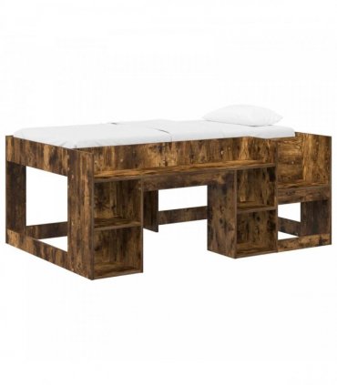 vidaXL Kids'Bed Frame Smoked Oak 80 x 160 cm Engineered Wood