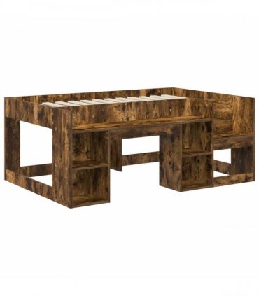 vidaXL Kids'Bed Frame Smoked Oak 80 x 160 cm Engineered Wood