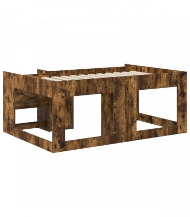 vidaXL Kids'Bed Frame Smoked Oak 80 x 160 cm Engineered Wood