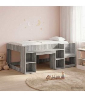vidaXL Kids'Bed Frame Grey Sonoma 80 x 160 cm Engineered Wood