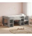 vidaXL Kids'Bed Frame Grey Sonoma 80 x 160 cm Engineered Wood