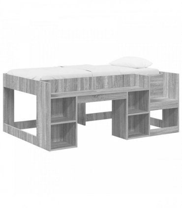 vidaXL Kids'Bed Frame Grey Sonoma 80 x 160 cm Engineered Wood