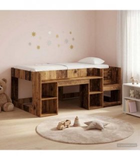vidaXL Kids'Bed Frame Old Wood 80 x 160 cm Engineered Wood