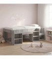 vidaXL Kids'Bed Frame Grey Sonoma 90 x 190 cm Engineered Wood