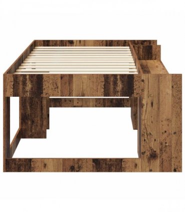 vidaXL Kids'Bed Frame Old Wood 90 x 190 cm Engineered Wood