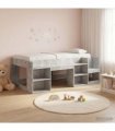 vidaXL Kids'Bed Frame Concrete Grey 75 x 190 cm Engineered Wood