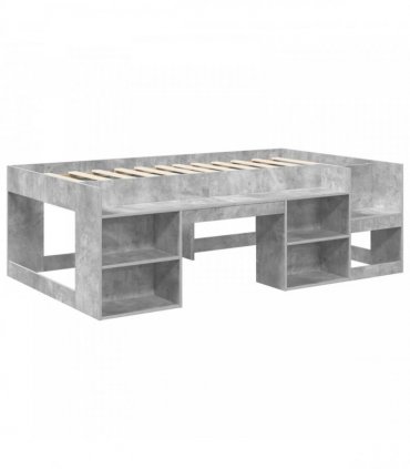 vidaXL Kids'Bed Frame Concrete Grey 75 x 190 cm Engineered Wood