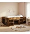vidaXL Kids'Bed Frame Smoked Oak 75 x 190 cm Engineered Wood