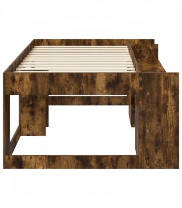 vidaXL Kids'Bed Frame Smoked Oak 75 x 190 cm Engineered Wood