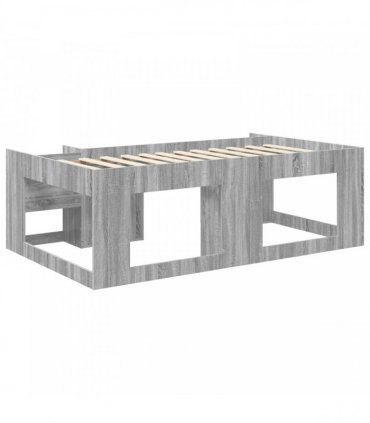 vidaXL Kids'Bed Frame Grey Sonoma 75 x 190 cm Engineered Wood