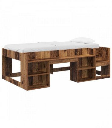 vidaXL Kids'Bed Frame Old Wood 75 x 190 cm Engineered Wood