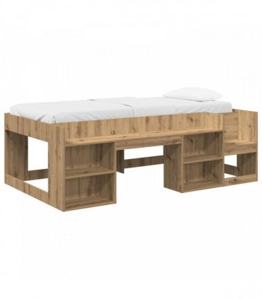 vidaXL Kids'Bed Frame Artisan Oak 75 x 190 cm Engineered Wood