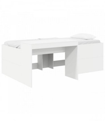 vidaXL Kids'High Bed Frame with Desk White 100 x 200 cm