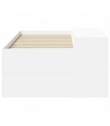 vidaXL Kids'High Bed Frame with Desk White 100 x 200 cm