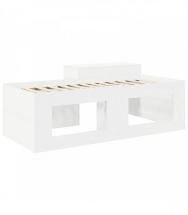 vidaXL Kids'High Bed Frame with Desk White 100 x 200 cm