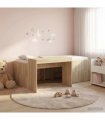 vidaXL Kids'High Bed Frame with Desk Sonoma Oak 100 x 200 cm