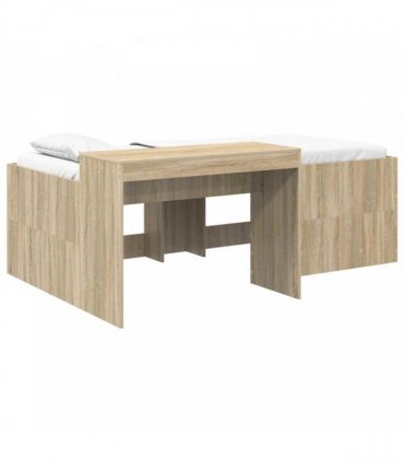 vidaXL Kids'High Bed Frame with Desk Sonoma Oak 100 x 200 cm