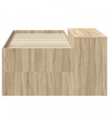 vidaXL Kids'High Bed Frame with Desk Sonoma Oak 100 x 200 cm