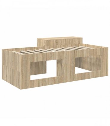 vidaXL Kids'High Bed Frame with Desk Sonoma Oak 100 x 200 cm