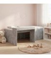 vidaXL Kids'High Bed Frame with Desk Concrete Grey 98.5 x 203 cm