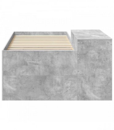 vidaXL Kids'High Bed Frame with Desk Concrete Grey 98.5 x 203 cm