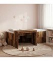 vidaXL Kids'High Bed Frame with Desk Old wood 100 x 200 cm