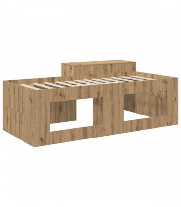 vidaXL Kids'High Bed Frame with Desk Artisan Oak 100 x 200 cm