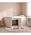 vidaXL Kids'High Bed Frame with Desk White 80 x 160 cm