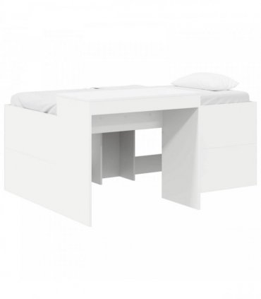 vidaXL Kids'High Bed Frame with Desk White 80 x 160 cm