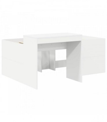 vidaXL Kids'High Bed Frame with Desk White 80 x 160 cm