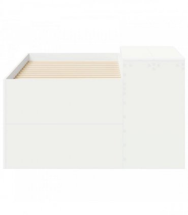 vidaXL Kids'High Bed Frame with Desk White 80 x 160 cm
