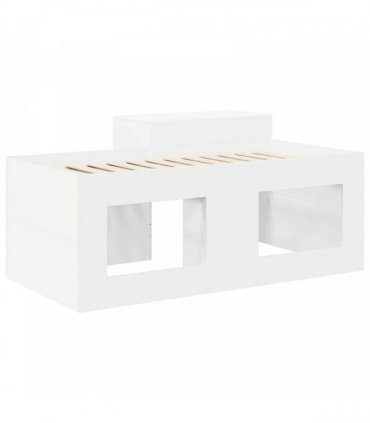 vidaXL Kids'High Bed Frame with Desk White 80 x 160 cm