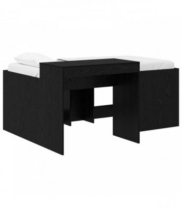 vidaXL Kids'High Bed Frame with Desk Black 80 x 160 cm
