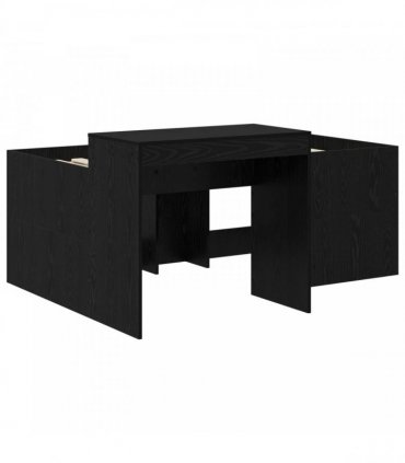 vidaXL Kids'High Bed Frame with Desk Black 80 x 160 cm