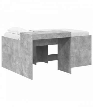 vidaXL Kids'High Bed Frame with Desk Concrete Grey 80 x 160 cm