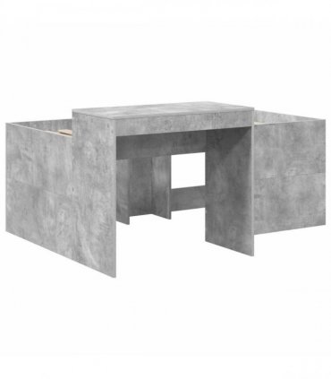 vidaXL Kids'High Bed Frame with Desk Concrete Grey 80 x 160 cm