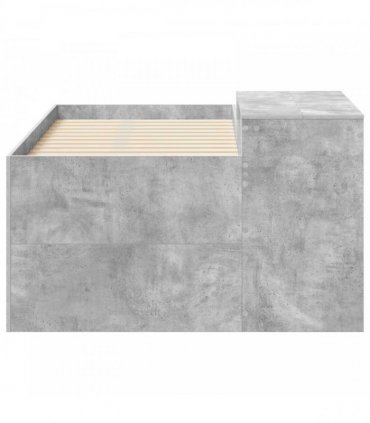 vidaXL Kids'High Bed Frame with Desk Concrete Grey 80 x 160 cm